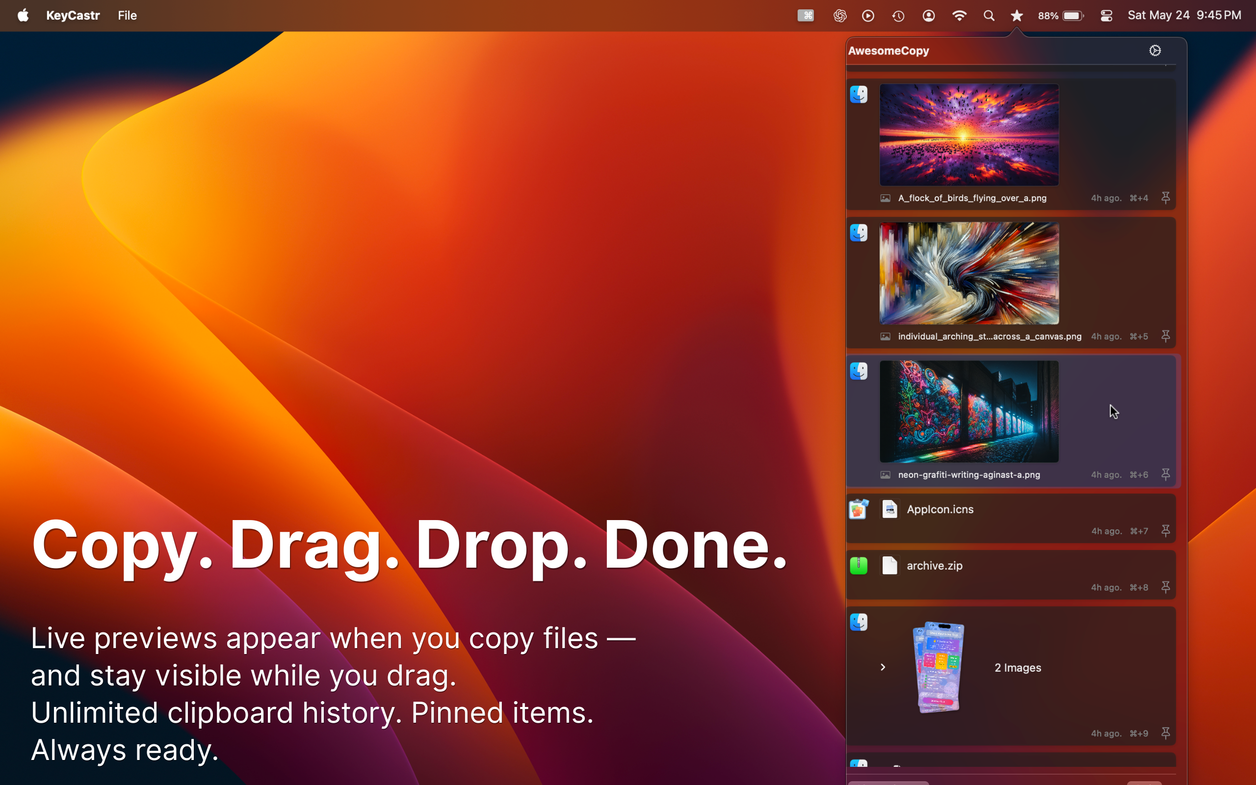 Drag with text - Awesome Copy Screenshot